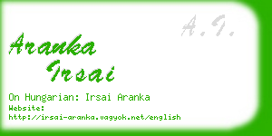 aranka irsai business card